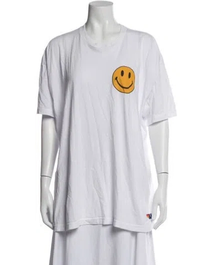 Pre-owned Aviator Nation Graphic Print Crew Neck T-shirt In White