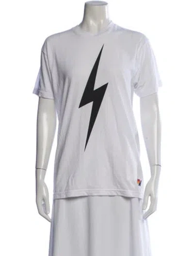 Pre-owned Aviator Nation Graphic Print Crew Neck T-shirt In White