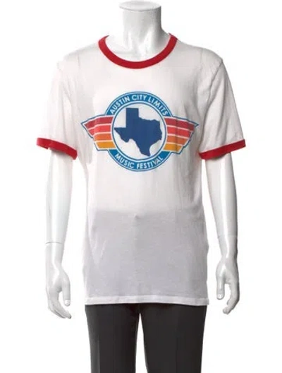 Pre-owned Aviator Nation Graphic Print Crew Neck T-shirt In White