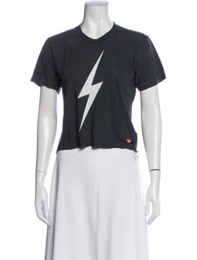 Pre-owned Aviator Nation Graphic Print Crew Neck T-shirt In White