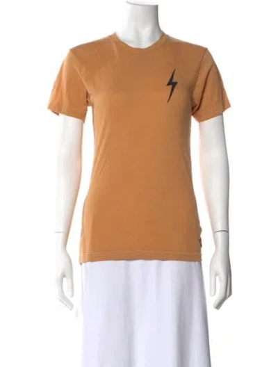 Pre-owned Aviator Nation Graphic Print Crew Neck T-shirt In Yellow