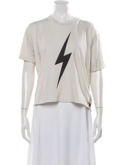 Pre-owned Aviator Nation Graphic Print Crew Neck T-shirt In Yellow