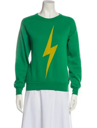 Pre-owned Aviator Nation Graphic Print Embroidered Accent Pajamas In Green