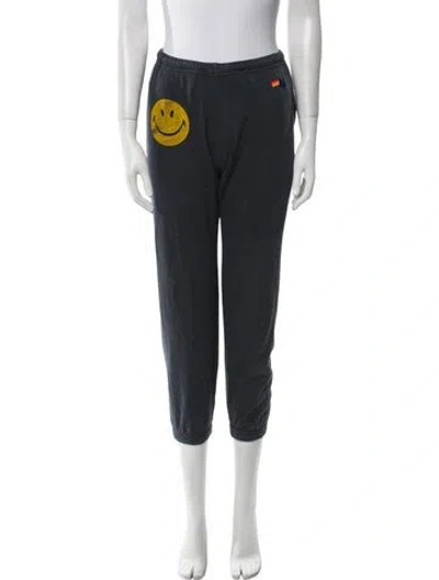 Pre-owned Aviator Nation Graphic Print Embroidered Accent Sweatpants In Blue