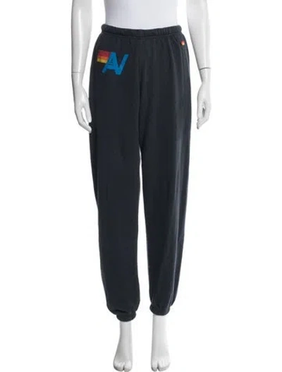 Pre-owned Aviator Nation Graphic Print Embroidered Accent Sweatpants In Blue