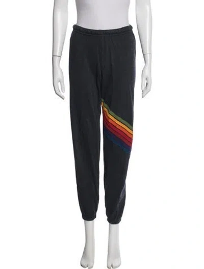 Pre-owned Aviator Nation Graphic Print Embroidered Accent Sweatpants In Blue