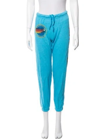 Pre-owned Aviator Nation Graphic Print Embroidered Accent Sweatpants In Blue