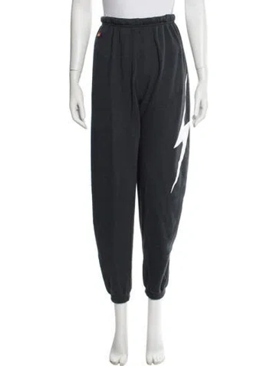 Pre-owned Aviator Nation Graphic Print Embroidered Accent Sweatpants In Blue