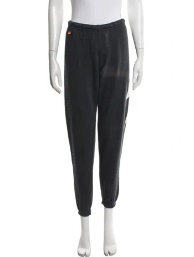Pre-owned Aviator Nation Graphic Print Embroidered Accent Sweatpants In Gray