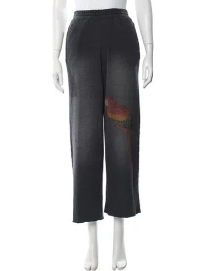 Pre-owned Aviator Nation Graphic Print Embroidered Accent Sweatpants In Gray