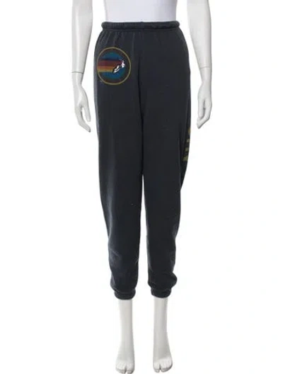 Pre-owned Aviator Nation Graphic Print Embroidered Accent Sweatpants In Grey