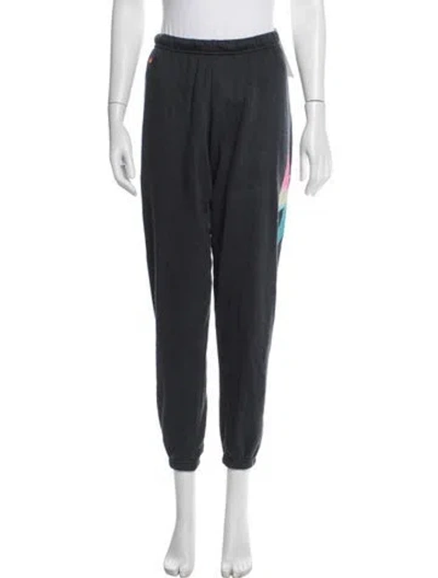 Pre-owned Aviator Nation Graphic Print Embroidered Accent Sweatpants In Grey