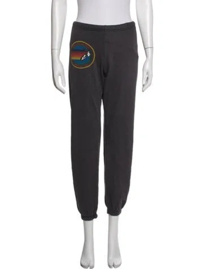 Pre-owned Aviator Nation Graphic Print Embroidered Accent Sweatpants In Grey