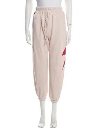 Pre-owned Aviator Nation Graphic Print Embroidered Accent Sweatpants In Neutral