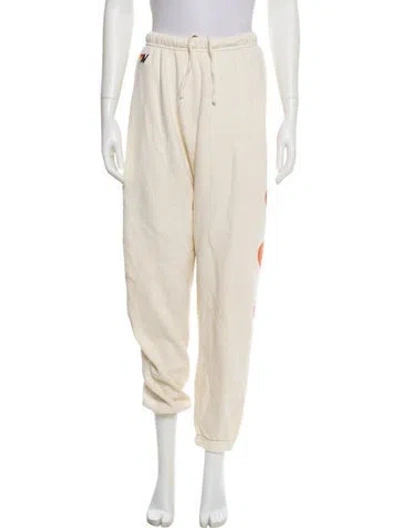 Pre-owned Aviator Nation Graphic Print Embroidered Accent Sweatpants In Neutral