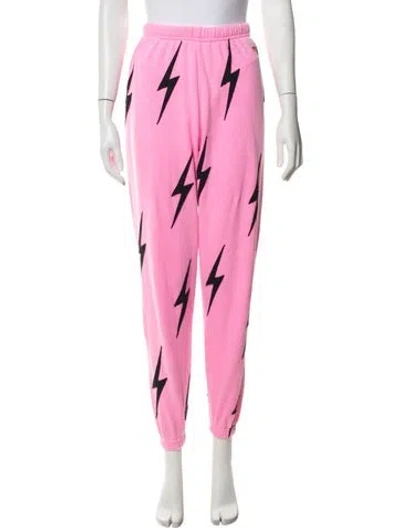 Pre-owned Aviator Nation Graphic Print Embroidered Accent Sweatpants In Pink