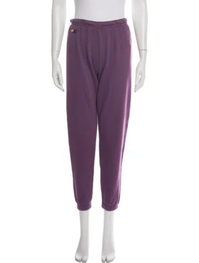 Pre-owned Aviator Nation Graphic Print Embroidered Accent Sweatpants In Purple