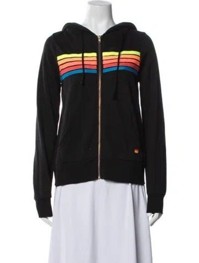 Pre-owned Aviator Nation Graphic Print Jacket In Black