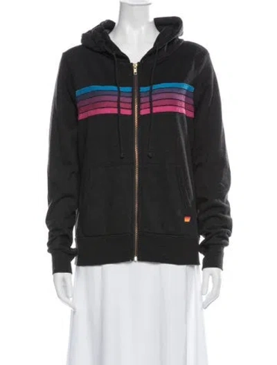 Pre-owned Aviator Nation Graphic Print Jacket In Black