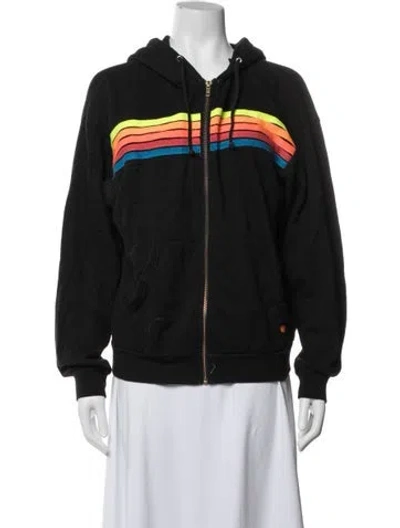 Pre-owned Aviator Nation Graphic Print Jacket In Black