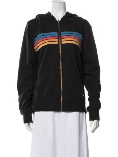 Pre-owned Aviator Nation Graphic Print Jacket In Black