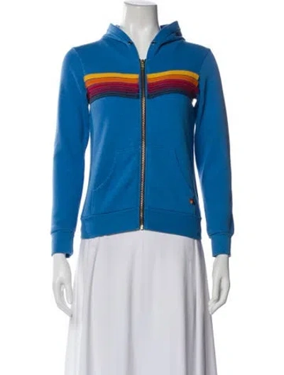 Pre-owned Aviator Nation Graphic Print Jacket In Blue