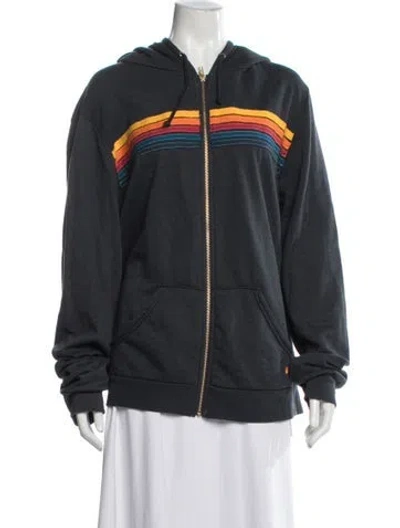 Pre-owned Aviator Nation Graphic Print Jacket In Blue