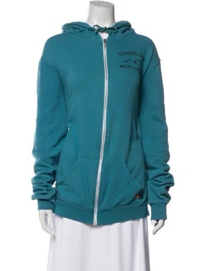 Pre-owned Aviator Nation Graphic Print Jacket In Blue