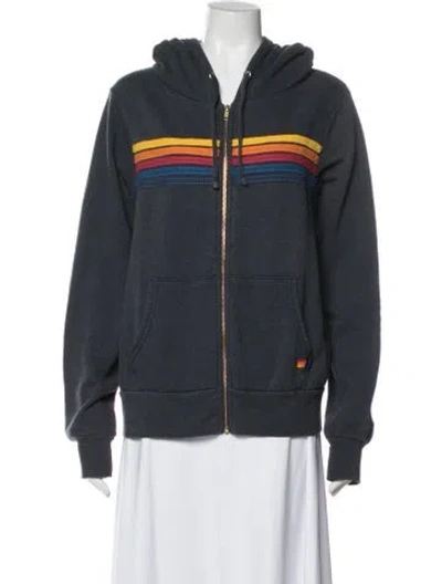 Pre-owned Aviator Nation Graphic Print Jacket In Blue