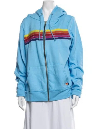 Pre-owned Aviator Nation Graphic Print Jacket In Blue
