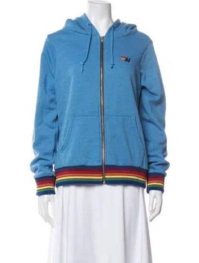 Pre-owned Aviator Nation Graphic Print Jacket In Blue