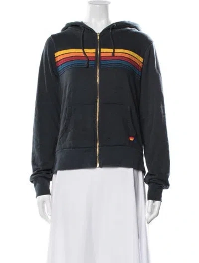 Pre-owned Aviator Nation Graphic Print Jacket In Blue