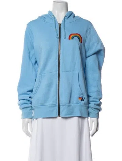 Pre-owned Aviator Nation Graphic Print Jacket In Blue