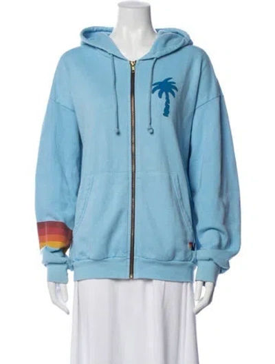 Pre-owned Aviator Nation Graphic Print Jacket In Blue