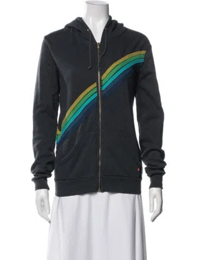 Pre-owned Aviator Nation Graphic Print Jacket In Blue