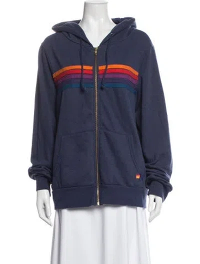 Pre-owned Aviator Nation Graphic Print Jacket In Blue