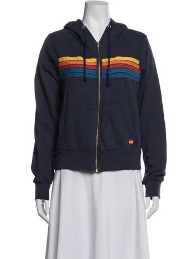Pre-owned Aviator Nation Graphic Print Jacket In Blue