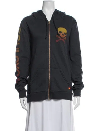 Pre-owned Aviator Nation Graphic Print Jacket In Blue