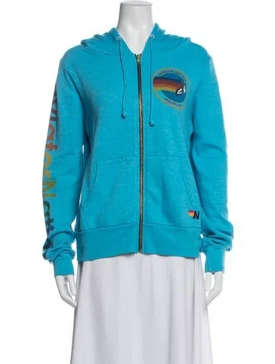 Pre-owned Aviator Nation Graphic Print Jacket In Blue