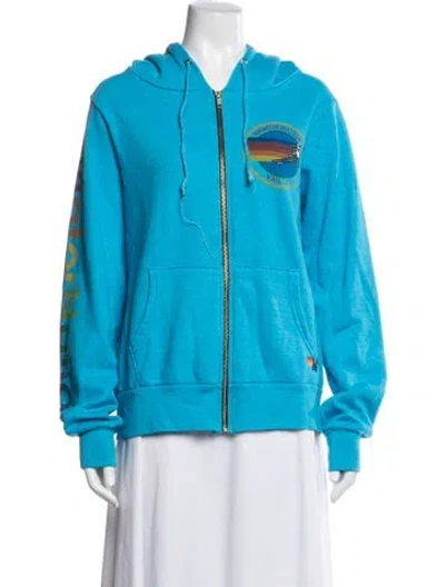 Pre-owned Aviator Nation Graphic Print Jacket In Blue