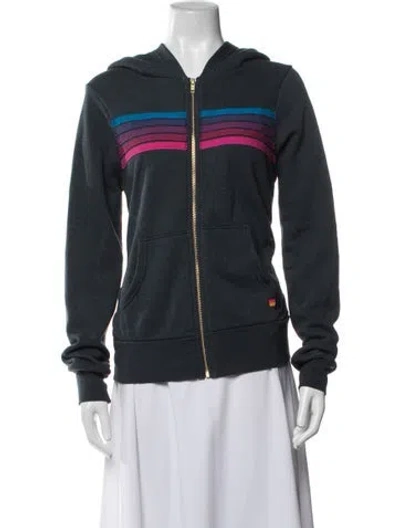 Pre-owned Aviator Nation Graphic Print Jacket In Blue