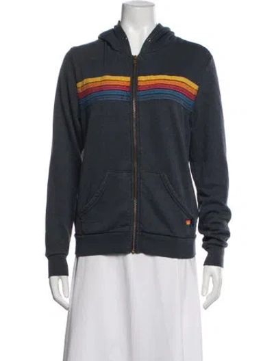 Pre-owned Aviator Nation Graphic Print Jacket In Blue