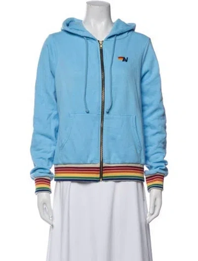 Pre-owned Aviator Nation Graphic Print Jacket In Blue