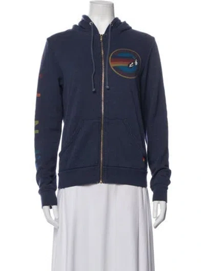 Pre-owned Aviator Nation Graphic Print Jacket In Blue