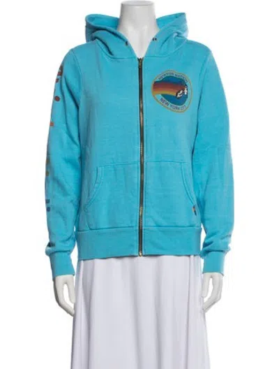 Pre-owned Aviator Nation Graphic Print Jacket In Blue