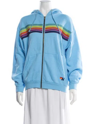 Pre-owned Aviator Nation Graphic Print Jacket In Blue