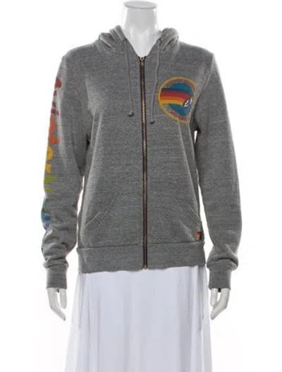 Pre-owned Aviator Nation Graphic Print Jacket In Blue/grey
