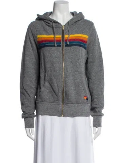 Pre-owned Aviator Nation Graphic Print Jacket In Gray