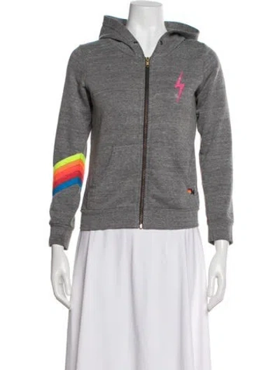 Pre-owned Aviator Nation Graphic Print Jacket In Gray