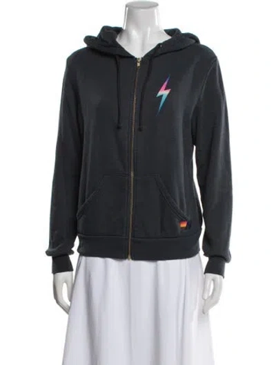 Pre-owned Aviator Nation Graphic Print Jacket In Gray